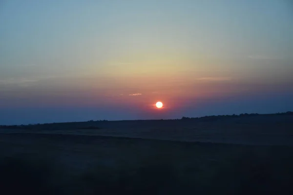 Prachtig Natuur Landschap Met Zonsondergang — Stockfoto