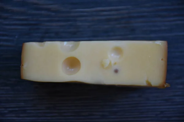 Piece Cheese Close — Stock Photo, Image