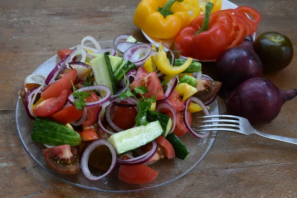 Mistura Legumes Salada Feita Hora — Fotografia de Stock