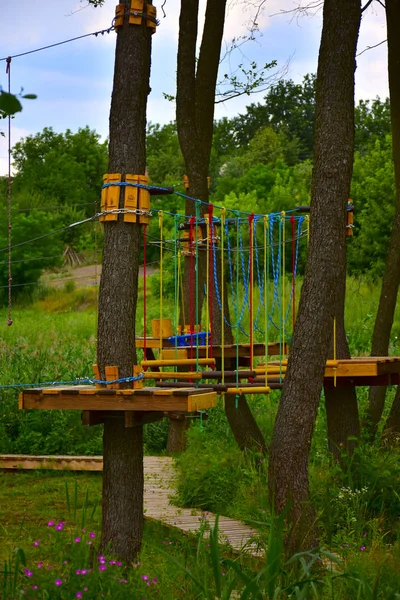 Speeltuin Een Ladder Van Touw — Stockfoto