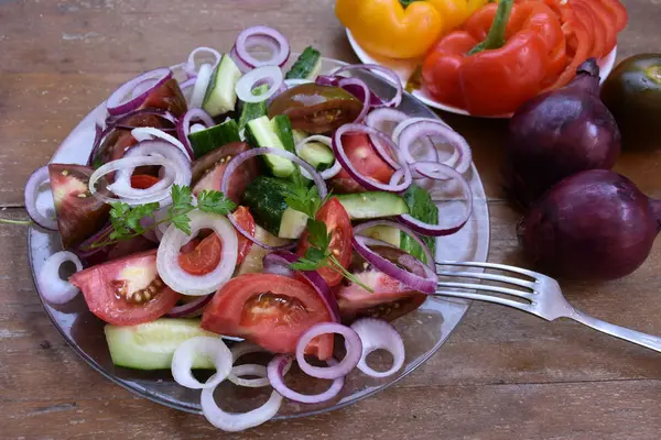 Mistura Legumes Salada Feita Hora — Fotografia de Stock