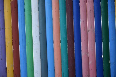 çok renkli ahşap kalemler çit