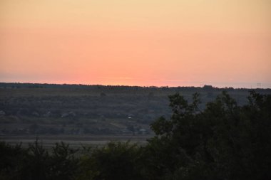 güzel renkli günbatımı sakin sahne 