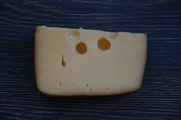 Piece Cheese Close — Stock Photo, Image