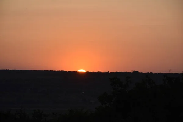 Piękny Kolorowy Zachód Słońca Spokojny Scena — Zdjęcie stockowe