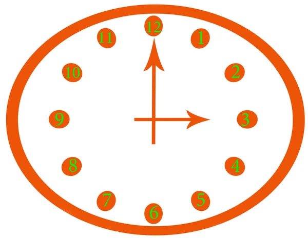 Orange Clock Arrows Isolated White Background - Stock-foto