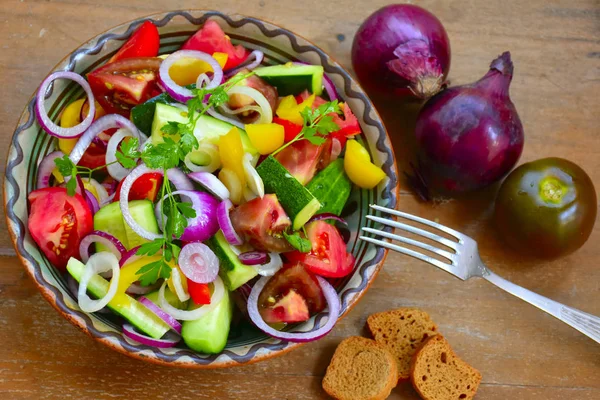 Gemüsesalat Aus Nächster Nähe — Stockfoto