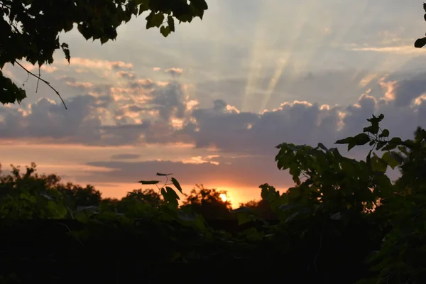 Красивый Закат Красивый Восход Солнца — стоковое фото