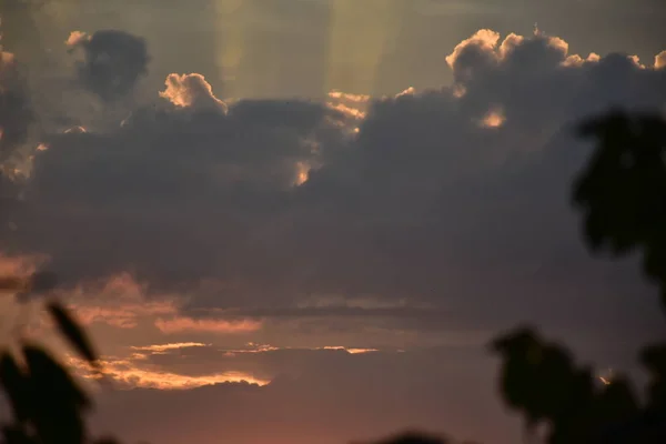 Schöner Sonnenuntergang Und Schöner Sonnenaufgang — Stockfoto