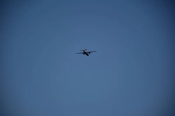 Avion Dans Ciel Nuages — Photo