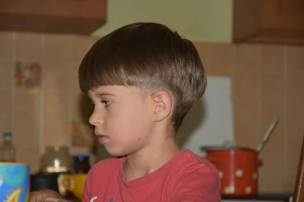 Mooi Portret Van Een Jongetje Glimlach — Stockfoto