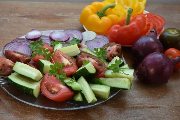 Mistura Legumes Salada Feita Hora — Fotografia de Stock