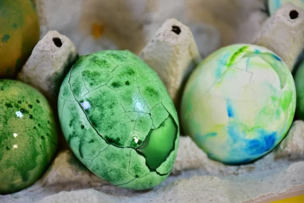 Ovos Coloridos Para Pintura Páscoa Grande Dia — Fotografia de Stock