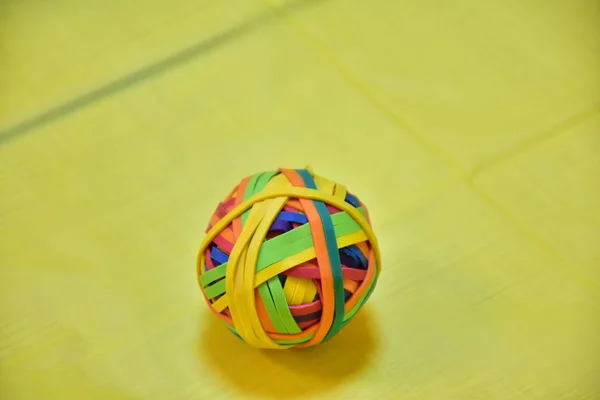 Closeup View Small Ball Made Colourful Ribbons — Stok fotoğraf
