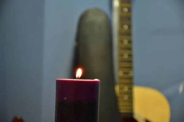 Vela Fundo Guitarra — Fotografia de Stock