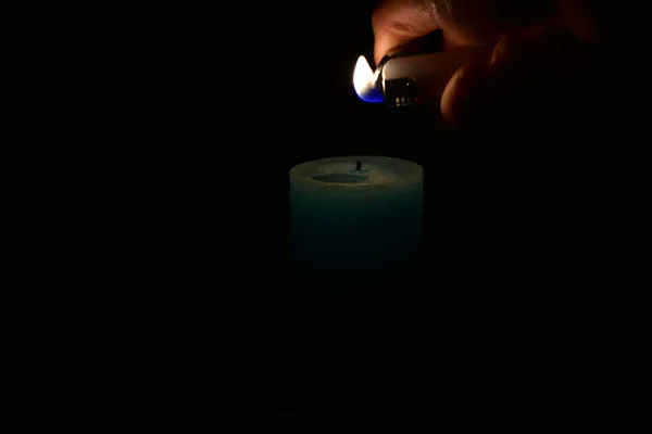 Candle Lighter Black Background — Stock Photo, Image