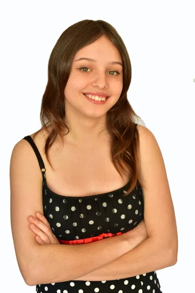 Portrait Girl White Background — Stock Photo, Image