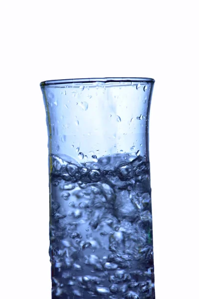 Druppels Water Een Glas — Stockfoto