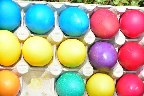 Pintar Huevos Para Semana Santa Aire Libre —  Fotos de Stock