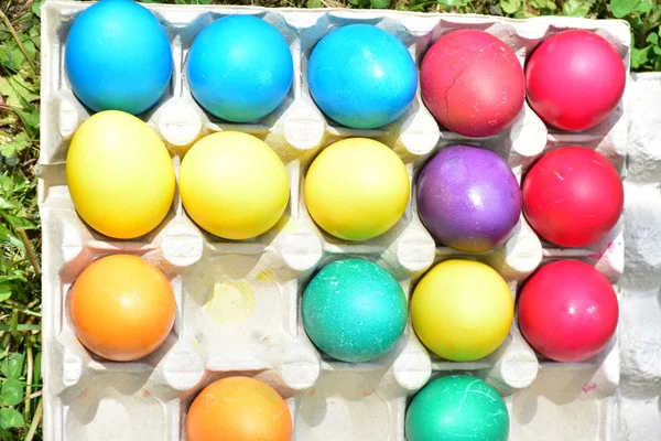 Eier Für Ostern Freien Bemalen — Stockfoto