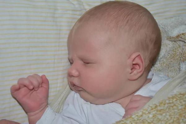 Νεογέννητο Μωρό Λευκό Φόντο — Φωτογραφία Αρχείου