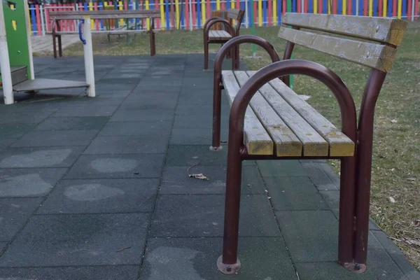 Wooden Bench Park — Stock Photo, Image