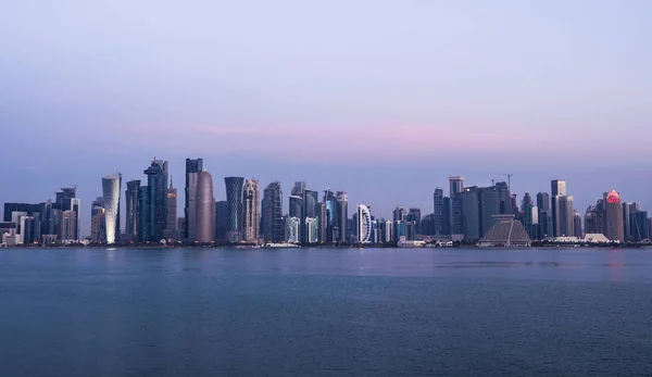 Morning Twilight Doha Skyline View. Qatar, Middle East