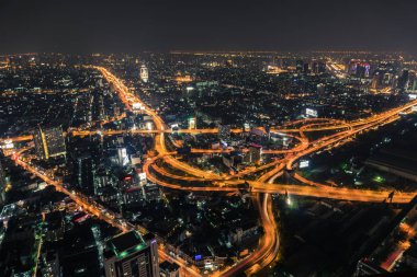 Bangkok Otoyolu ve Otoyol Üst Manzarası, Tayland