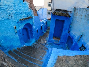 Chefchaouen, Fas mavi boyalı sokaklar