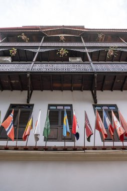 Taş Kasabası 'nda, Zanzibar' ın başkenti Bayraklı Beyaz Bina Faşizmi