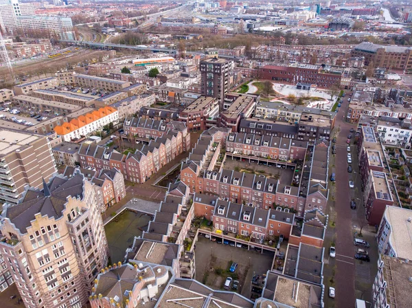 Zicht vanuit de lucht Drone op Den Haag Living Districten vogelperspectief — Stockfoto