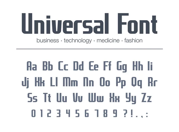 Fuente Universal Para Texto Encabezado Empresarial Alfabeto Condensado Estrecho Estilo — Archivo Imágenes Vectoriales