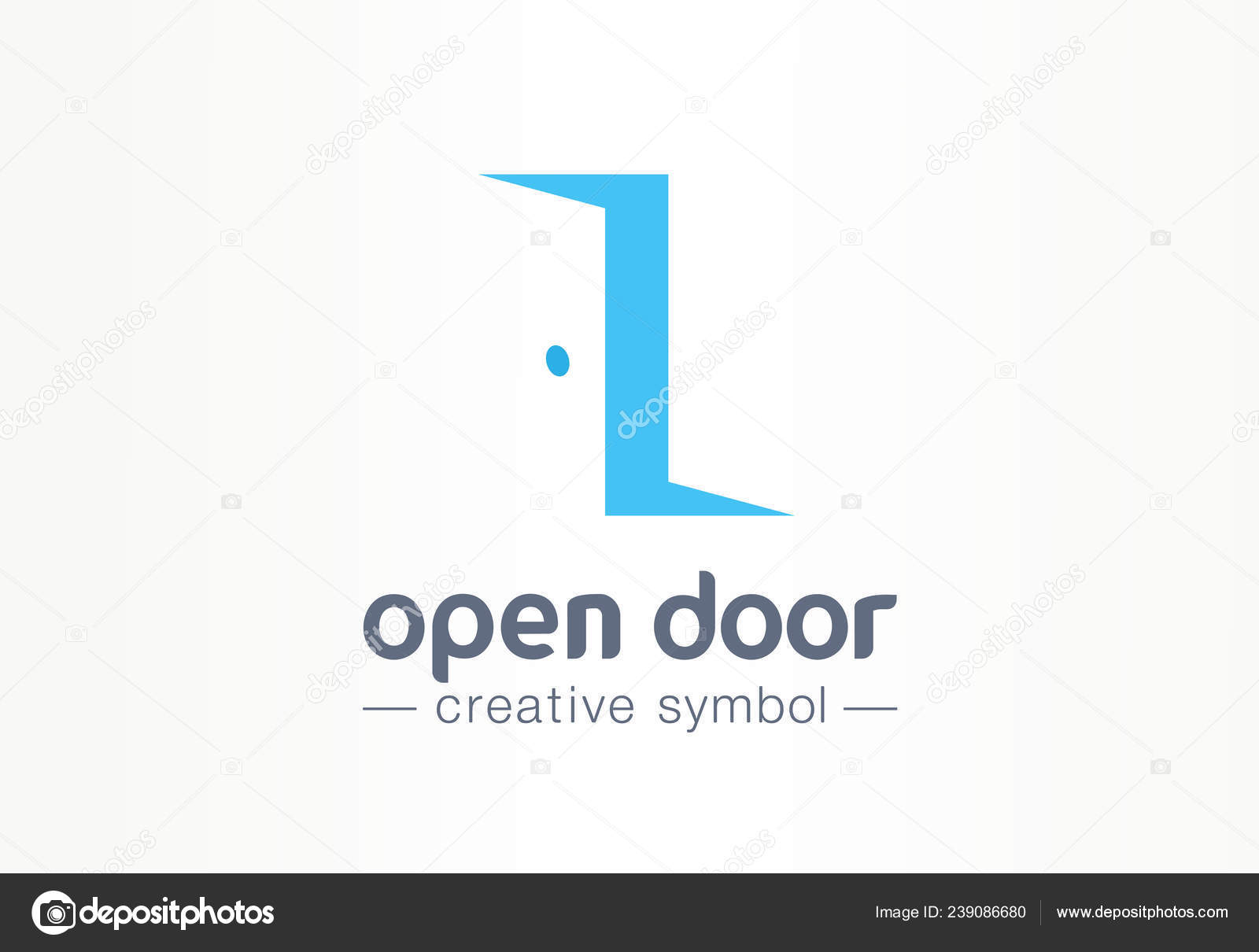 Open Door Out Creative Symbol Concept Enter Exit Real Estate Stock Vector C R Hilch 239086680
