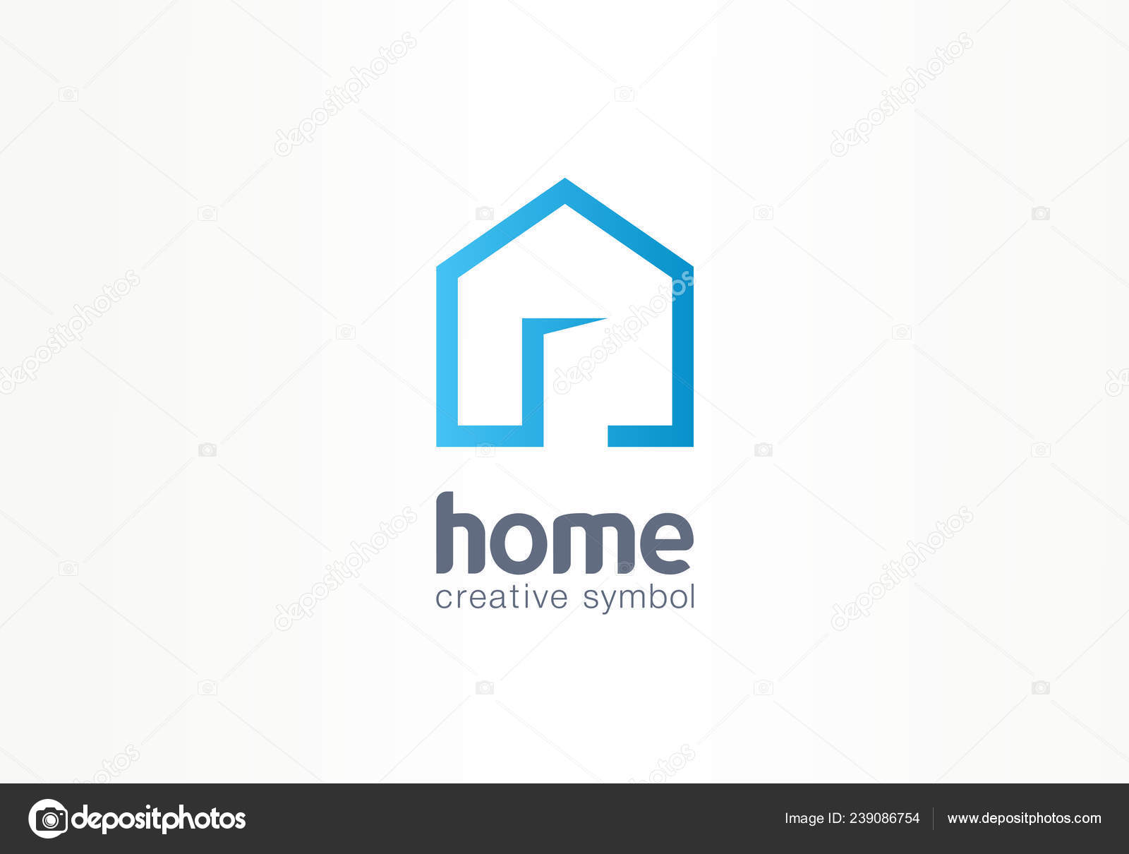 Home Creative Symbol Concept Open Door Building Enter Real Estate Stock Vector C R Hilch 239086754