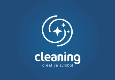 Sparkle yıldız, taze gülümseme yaratıcı sembol kavramı. Yıkama, parlama, çamaşırhane, temizlik şirketi soyut iş logosu. Temizlik, parlaklık, daha temiz bir simge. Kurumsal kimlik logotürü, şirket grafik tasarımı