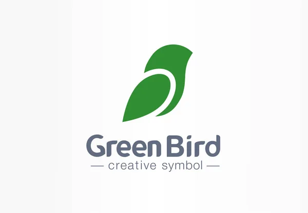 Green Bird Concepto Símbolo Ecológico Creativo Naturaleza Libertad Gorrión Hoja — Archivo Imágenes Vectoriales