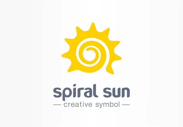 Spiralsonne Kreatives Symbolkonzept Sommermorgen Energie Licht Abstrakte Business Logo Heißes — Stockvektor