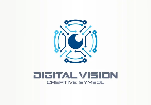 Visão Digital Conceito Símbolo Criativo Circuito Olho Robô Sistema Abstrato — Vetor de Stock