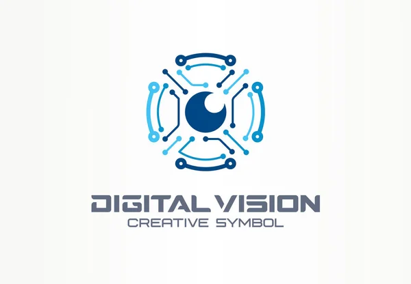 Digitaal Zicht Creatief Symbool Concept Circuit Robot Eye Systeem Abstract — Stockvector