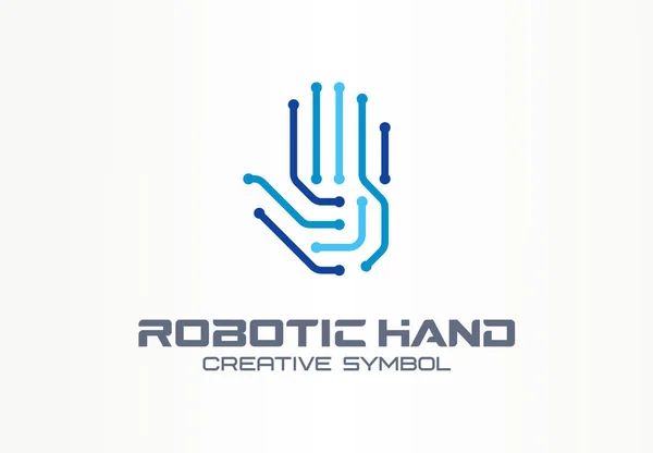 Роботизована Концепція Творчого Символу Руки Цифрові Технології Абстрактний Бізнес Логотип — стоковий вектор