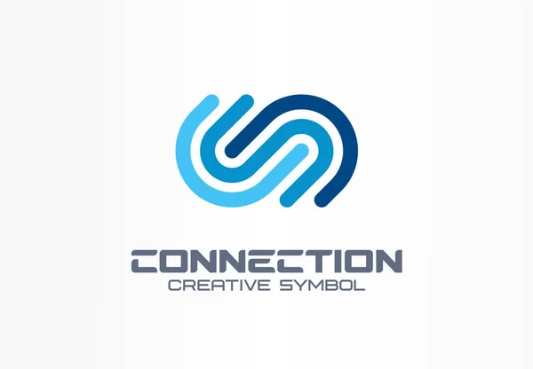 Digital Connect Kreatives Symbolkonzept Gemeinschaft Beitreten Integration Web Netzwerk Abstrakte — Stockvektor