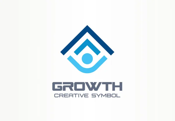 Concepto Símbolo Creativo Crecimiento Logotipo Líder Empresarial Abstracto Progreso Profesional — Vector de stock