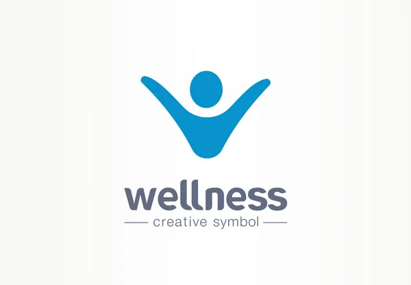 Wellness Kreatives Symbol Lifestyle Konzept Glücklich Energie Person Abstrakten Business — Stockvektor