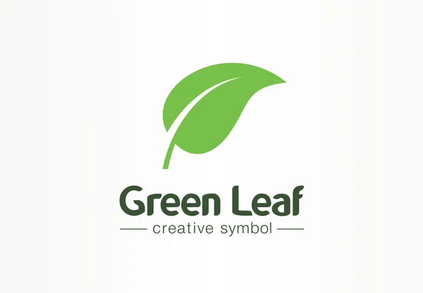 Medio ambiente, hoja verde, concepto de símbolo creativo orgánico. Cosmética bio natural, idea abstracta del logotipo del negocio de la naturaleza. Planta de crecimiento eco icono . — Vector de stock