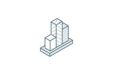 Grafik grafiği, istatistiksel diyagram izometrik ikonu. 3d vektör illüstrasyonu. İzole edilmiş çizimler, teknik çizimler. Düzenlenebilir vuruş