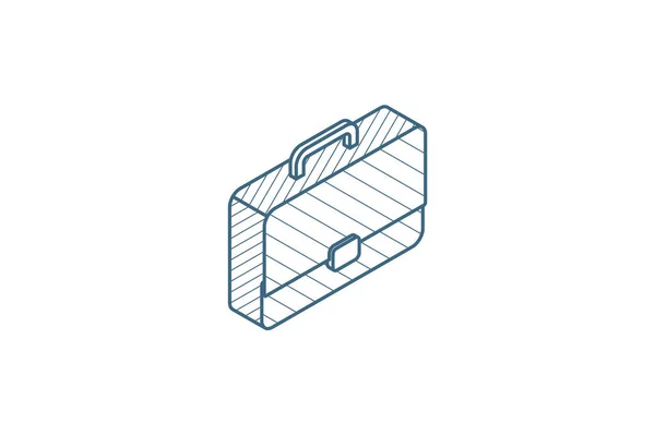 Koffer Aktetas Carrièresymbool Portfolio Isometrische Icoon Vectorillustratie Geïsoleerde Lijn Kunst — Stockvector