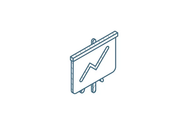 Tillväxtdiagram Framgång Marknaden Aktien Bar Upp Isometrisk Ikon Vektor Illustration — Stock vektor