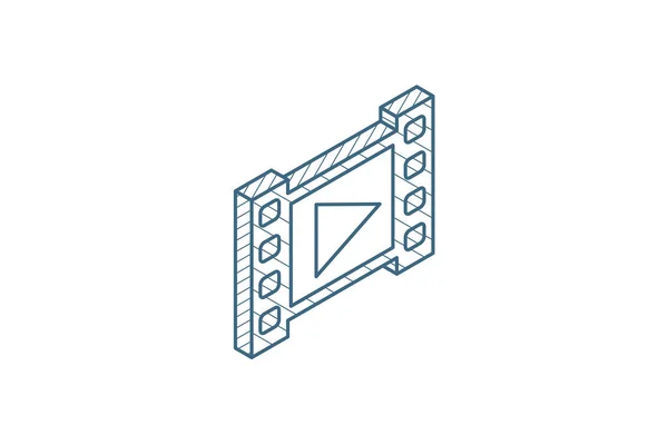 Ícone Isométrico Quadro Vídeo Ilustração Vetorial Linha Isolada Arte Técnica —  Vetores de Stock