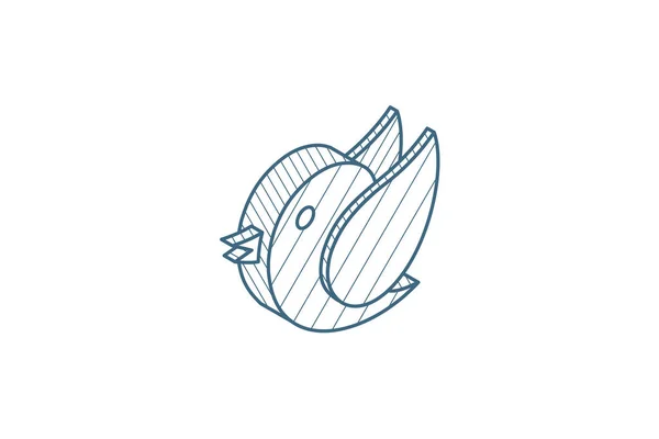 Uccello Simbolo Del Messaggio Icona Isometrica Tweet Illustrazione Vettoriale Disegno — Vettoriale Stock