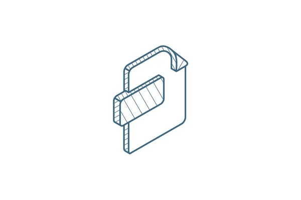 Formato File Icona Isometrica Del Documento Illustrazione Vettoriale Disegno Tecnico — Vettoriale Stock